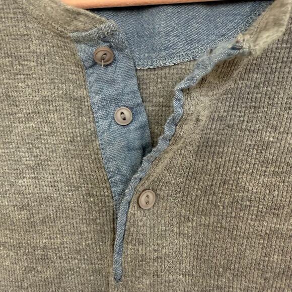 U.S. Polo Assn Sweat Shirt Mens XL Long Sleeve Henley Light Gray Thermal - Picture 4 of 5